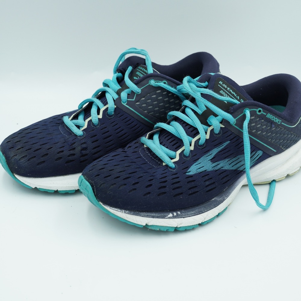 Brooks Ravenna 9 Womens Size 7.5‎ Running Shoes Navy Blue Teal Athletic Sneakers